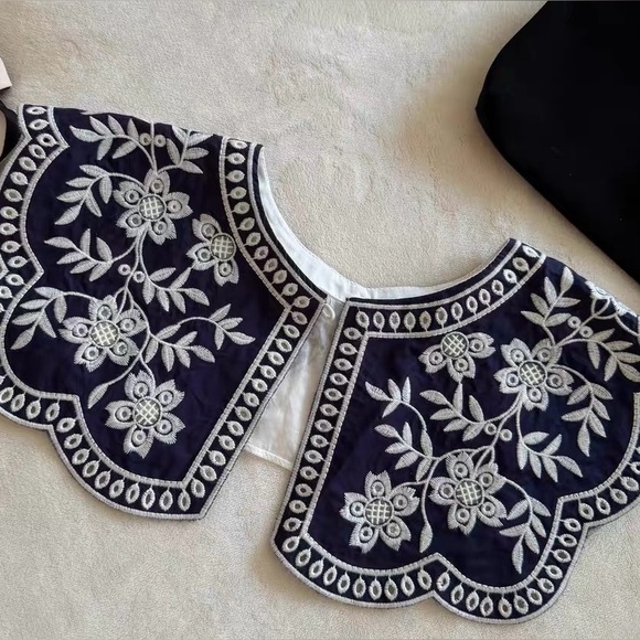 SEA NEW YORK ZIPPY LACE COLLAR - Embroidered - Navy - Picture 5 of 5